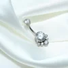 14G ASTM F136 Titanium Heart Moon Nose Rings Studs G23 Internal Thread Navel