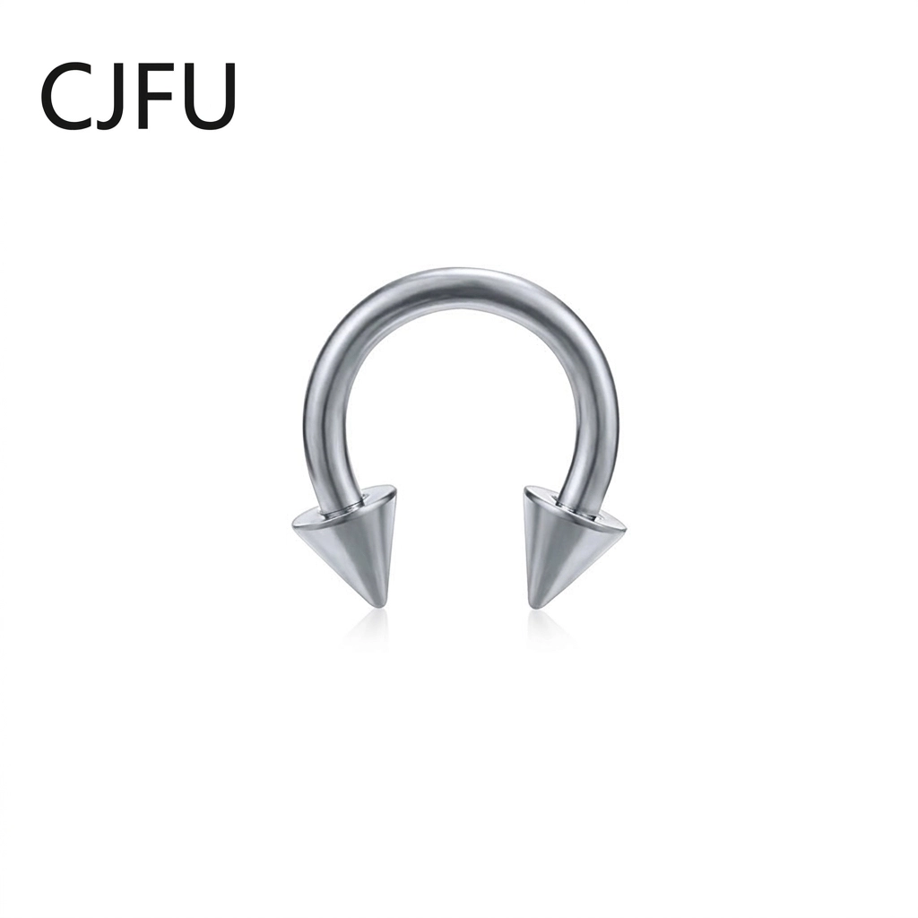 316 Stainless Steel Nose Studs & Rings — Women's Body Jewelry, Horseshoe Barbells with Cone Spikes — Wholesale Body Piercing Supplies