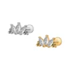 Waterproof Titanium Tiny Leaves Snake  Stud Earrings Piercing Jewelry for Women