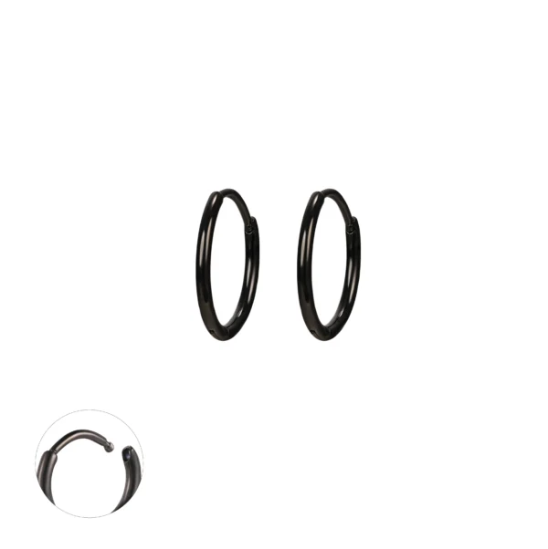 Classical Hoop Earrings Stainless Steel 16G 6Mm 8Mm 10Mm 12Mm 14Mm Silver Black Gold Hoop Earrings