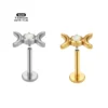 Astm F136 G23 Titanium Opal Piercing Internally Threaded Earring Stud Helix Piercing Jewelry