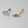 H1dafa2bd7bd0447aa1510f43d34df2a64.webp Astm F136 Titanium Gold Pvd Sextet Clear Cz Internally Threaded Labret Helix Piercing Flat Back Stud Earring