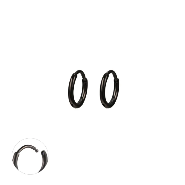 Classical Hoop Earrings Stainless Steel 16G 6Mm 8Mm 10Mm 12Mm 14Mm Silver Black Gold Hoop Earrings