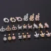 H3267c8e70077400bb2c1c6def94ccd133.webp Trendy Plated Stud Earrings With Solid Brass and Platinum Featuring Snake and Flower Designs With Zircon and Stone