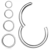 Stainless Steel Lip Hoop Hinged Opening Nose Ring Septum Body Piercing Jewelry