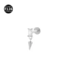 G23 F136 Titanium Drop Pear Zircon Labret Helix Piercing Hypoallergenic Nickel-Free Tassel Drop Earring Stud