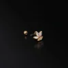 H408068bd98134f09ab25b2de2e6ee634v.webp Trendy Plated Stud Earrings With Solid Brass and Platinum Featuring Snake and Flower Designs With Zircon and Stone