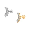 Waterproof Titanium Tiny Leaves Snake  Stud Earrings Piercing Jewelry for Women