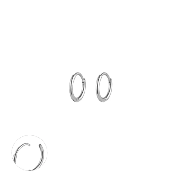 Classical Hoop Earrings Stainless Steel 16G 6Mm 8Mm 10Mm 12Mm 14Mm Silver Black Gold Hoop Earrings