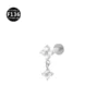 G23 F136 Titanium Drop Pear Zircon Labret Helix Piercing Hypoallergenic Nickel-Free Tassel Drop Earring Stud