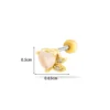 Colorful CZ Stainless Steel Helix Stud Screw Back Silver Gold Plated Butterfly Heart Ear Cartilage Tragus Conch Piercing Jewelry