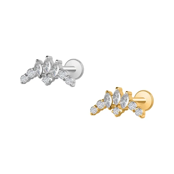 Waterproof Titanium Tiny Leaves Snake  Stud Earrings Piercing Jewelry for Women