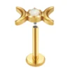 Astm F136 G23 Titanium Opal Piercing Internally Threaded Earring Stud Helix Piercing Jewelry