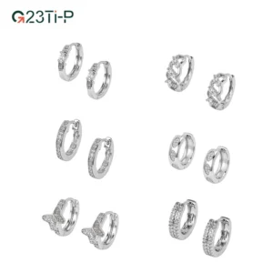 Geometric Earring Jewelry Zircon Cartilage Hoop Earrings Huggie Hoops Hollow Earrings