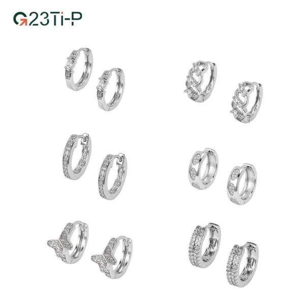 Geometric Earring Jewelry Zircon Cartilage Hoop Earrings Huggie Hoops Hollow Earrings