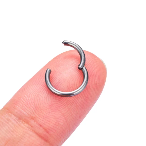 Stainless Steel Lip Hoop Hinged Opening Nose Ring Septum Body Piercing Jewelry