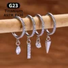 H8ba4b087e463407abcb2f959b6c52d08h.webp G23 Titanium Round CZ Pendant 16G Septum Hoop Nose Ring Ear Tragus Cartilage Helix Conch Earrings Body Piercing Jewelry