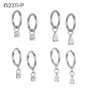 Gemstone Earrings Jewelry for Women  Tear Drop Diamond Zircon Huggie Hoop Earrings