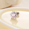 Bulk Zircon Snowflake Stainless Steel Double-Headed Removable Helix Ear Cartilage Piercing Jewelry