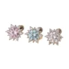 Bulk Zircon Snowflake Stainless Steel Double-Headed Removable Helix Ear Cartilage Piercing Jewelry