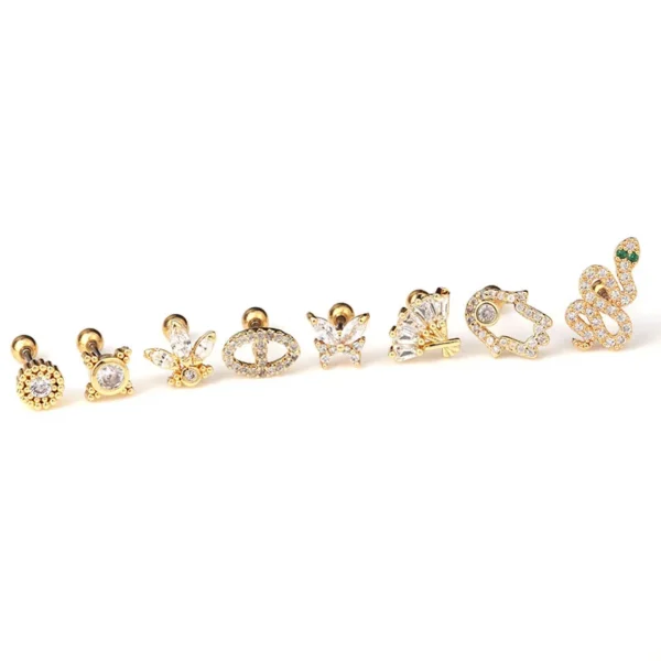Haedd6aa2226c4cdd9c2117d7bc84d8c9k.webp Trendy Plated Stud Earrings With Solid Brass and Platinum Featuring Snake and Flower Designs With Zircon and Stone
