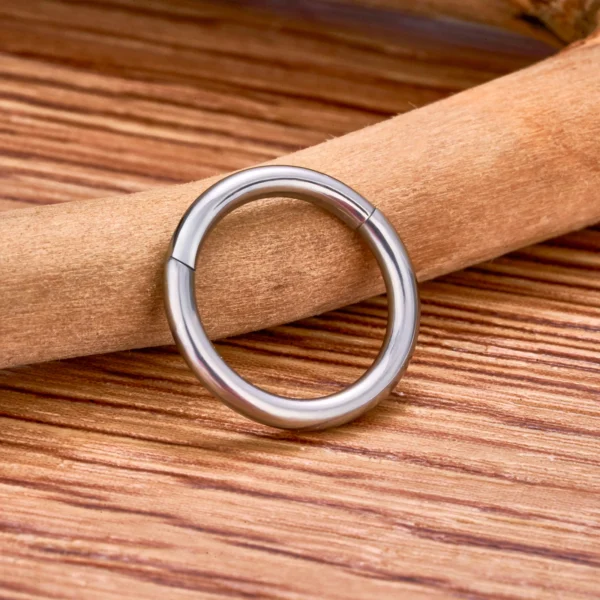 Stainless Steel Lip Hoop Hinged Opening Nose Ring Septum Body Piercing Jewelry
