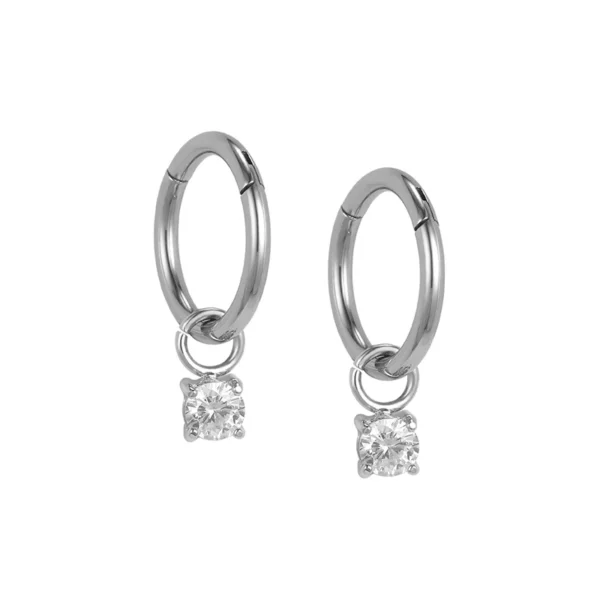 Gemstone Earrings Jewelry for Women  Tear Drop Diamond Zircon Huggie Hoop Earrings