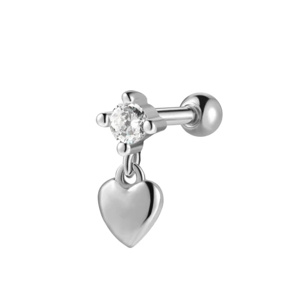 Hbbf9806e0f6243d18e9808cd2c24e01ae.webp Cartilage Stud Silver18K Gold Plated Stainless Steel Bow Heart Dangle Charm Helix Piercing Jewelry