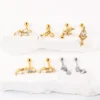 Hc18591242d4e466193f9821c8e0471b3u.webp Cartilage Stud Silver18K Gold Plated Stainless Steel Bow Heart Dangle Charm Helix Piercing Jewelry
