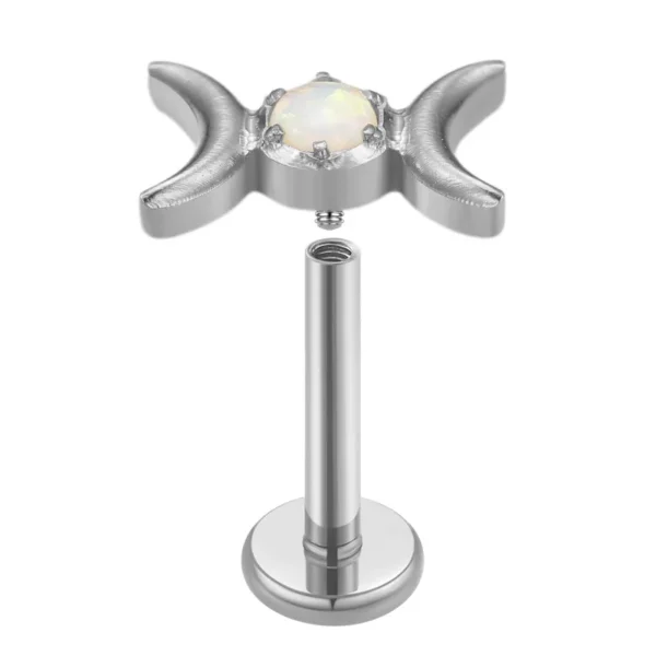 Astm F136 G23 Titanium Opal Piercing Internally Threaded Earring Stud Helix Piercing Jewelry