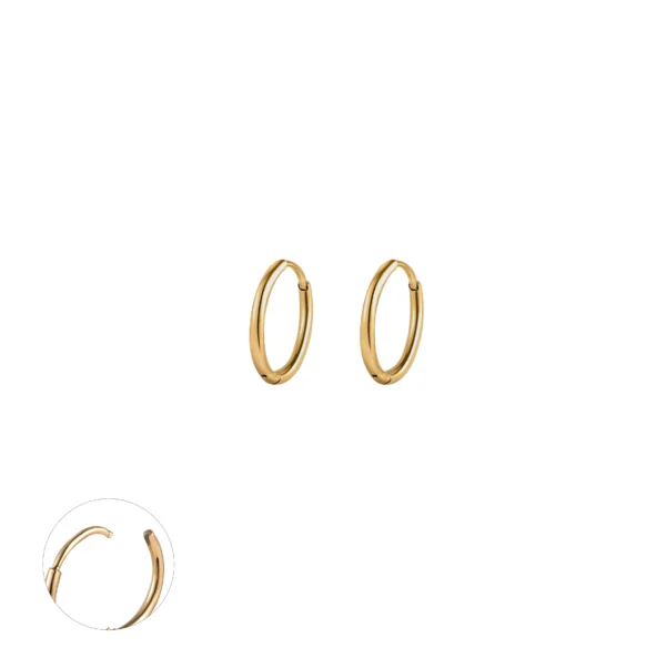 Classical Hoop Earrings Stainless Steel 16G 6Mm 8Mm 10Mm 12Mm 14Mm Silver Black Gold Hoop Earrings