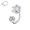 Custom Stainless Steel Horseshoe Lip Piercing Clear Zircon External Thread Cartilage Helix Ear Piercing Jewelry