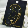 Garden Series 316 Stainless Steel Pvd Gold Plated Stud Earrings Double Stud Chain Earrings