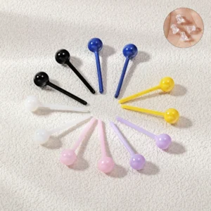 Fashion Ceramic Stud Earrings Blue Purple Black Yellow Pink Ceramic Jewelry Women