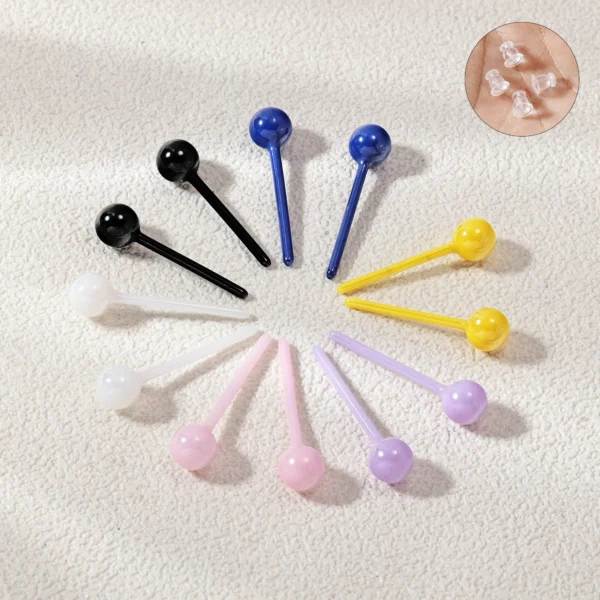 Fashion Ceramic Stud Earrings Blue Purple Black Yellow Pink Ceramic Jewelry Women