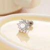 Bulk Zircon Snowflake Stainless Steel Double-Headed Removable Helix Ear Cartilage Piercing Jewelry