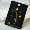 Garden Series 316 Stainless Steel Pvd Gold Plated Stud Earrings Double Stud Chain Earrings